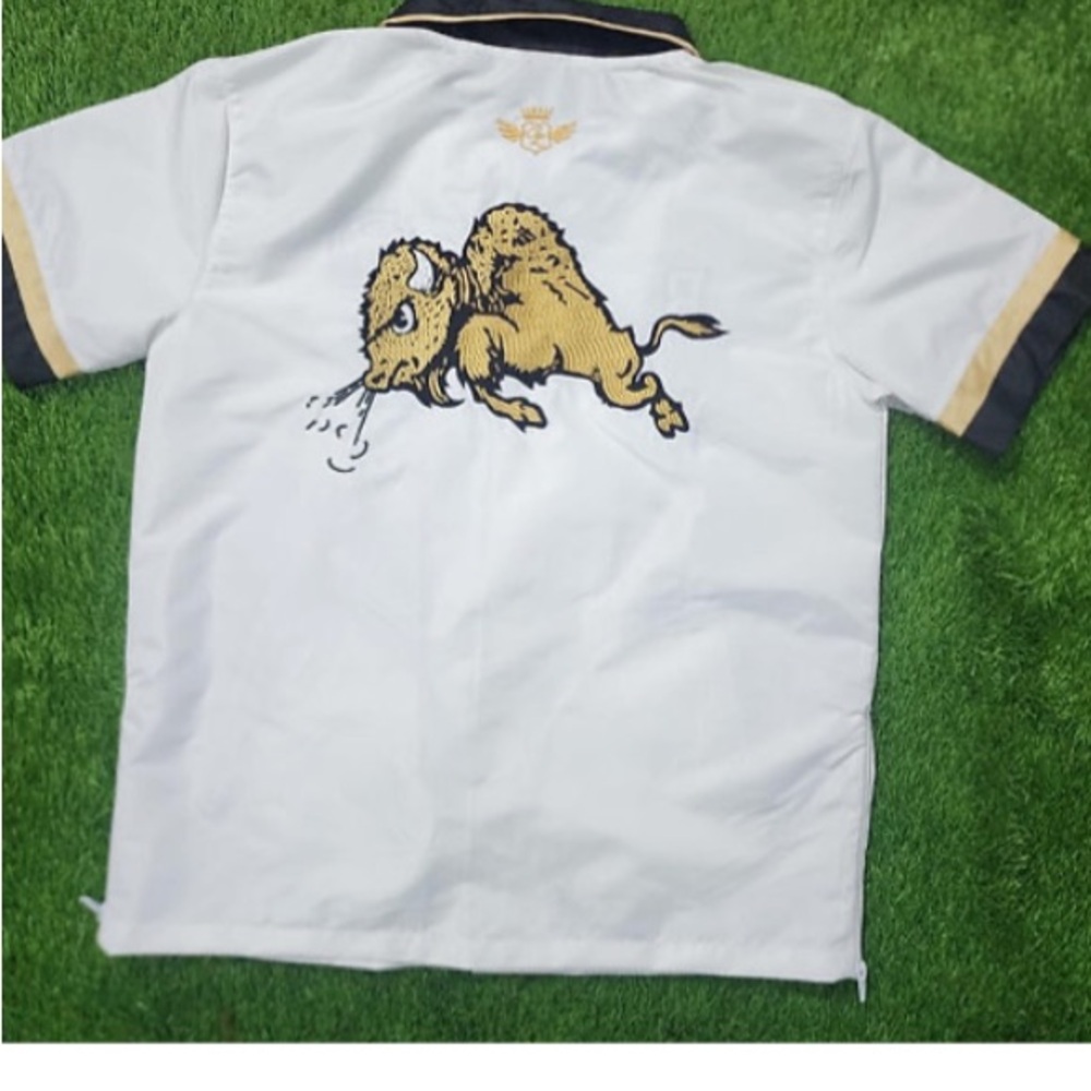 NEW White and Black Buffs Shirt Snaps & Buffs logo